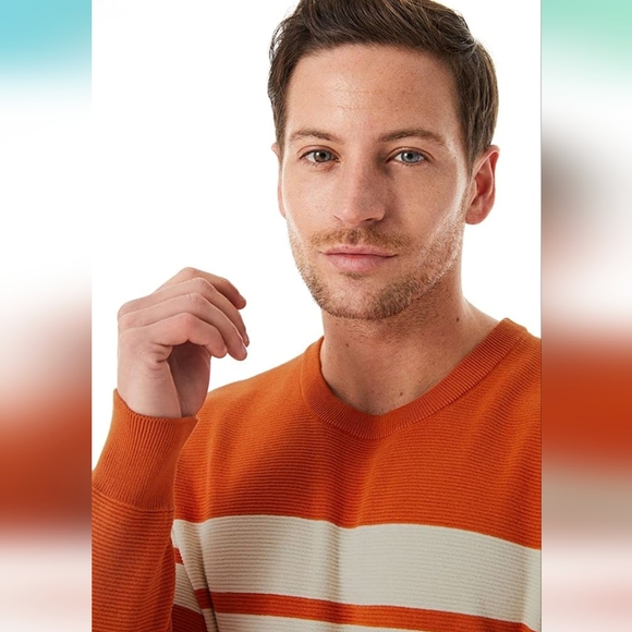 Lello Men's Organic Cotton Ottoman Stitch Midweight Crewneck Sweater - Picture 5 of 8